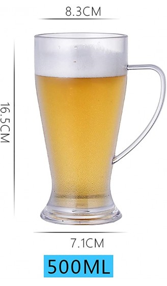 dfewf Bierkrug Bierkrug aus Glas mit Griffen Langlebige Bierkrüge 500 ml Tropfenfest Klassische Wasserbecher für die Hausbar - B09TN25VXHW
