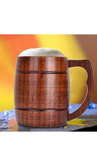 Jenngaoo Hölzerner Bierkrug Handgefertigter Holz Bierkrug Vintage Bier Kaffee Trinkbecher mit Henkel Holzkrug 0.3L 10oz - B08TWSZDV7G