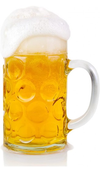Kopfsalat Bierkrug 1 Liter Maßkrug aus Glas im klassischen & traditionellen Design - B09NMD73XNP
