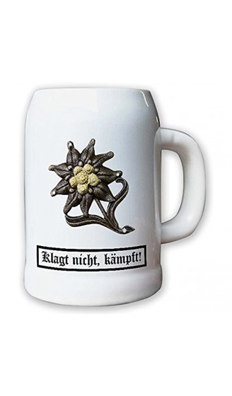 Krug Bierkrug 0,5l Barettabzeichen Gebirgsjäger Alpen Edelweiss Metall#11823 - B00M915BKCK