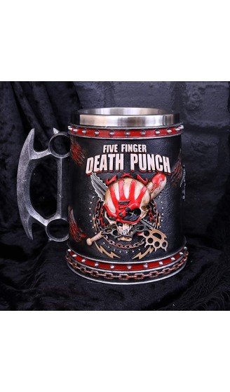 Nemesis Now Five Finger Death Punch Bierkrug 15 cm Kunstharz mit Edelstahl-Einsatz Schwarz - B07PDRQL4WN