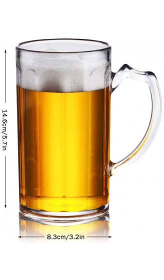 XGzhsa Biergläser Halber Liter Bierkrug mit Henkel 2 Stk. Langlebige Bierkrüge 500 ml tropfenbeständige klassische Wasserbecher für die Hausbar - B08D9C378G2