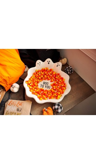 Mud Pie Weiße Halloween-Süßigkeitenschale 27,9 x 25,4 cm - B092FMQBLDE