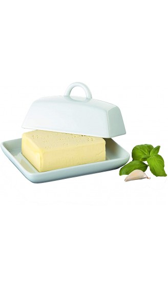axentia 811175 Butterdose Porzellan klassische Butterglocke für 250 g Butter Butterbox für Haushalt und Küche Butterschale mit Deckel und Griff weiß,16 x 8 x 13 cm - B003BX4H0ME