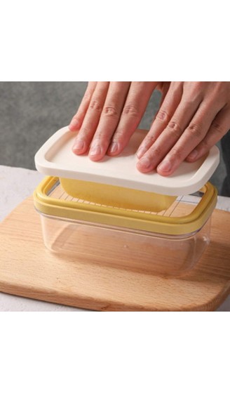 Butter Box Plastik Butter Dish Butter Keeper mit Deckel und Cutter Slicer Butter Box Cheese Keeper für Kühlschrank - B08TX24FMSQ