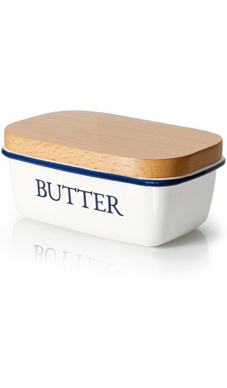 Butterdose Multi-Funktion Emaille Butter Boot mit Deckel weiß von SveBake - B01BWBTZU68