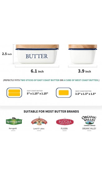 Butterdose Multi-Funktion Emaille Butter Boot mit Deckel weiß von SveBake - B01BWBTZU6U
