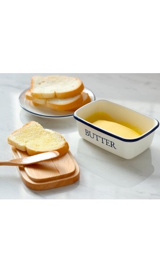Butterdose Multi-Funktion Emaille Butter Boot mit Deckel weiß von SveBake - B01BWBTZU6U