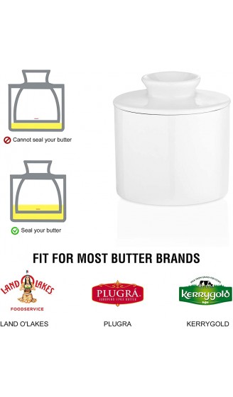 Butterdose porzellan LOVECASA runder Butterbehälter Französische Butterdose-frische und weiche Butter WEISS - B081ZVYSBC6