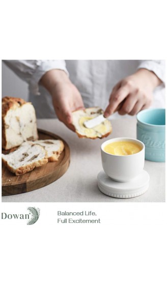 DOWAN Porzellan Butter Keeper Crock Französische Butterdose mit Deckel Porzellan-Buttertopf im Einmachglas-Stil Geprägter Butterbehälter für Frisch Aromatisierte Butter Blau - B07YG7Q81WO