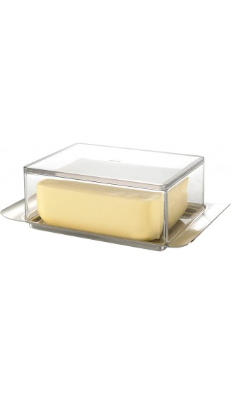 GEFU Butterdose BRUNCH 250 g Butterschale aus Edelstahl mit transparenter Kunststoffhaube - B00UTJ43GET
