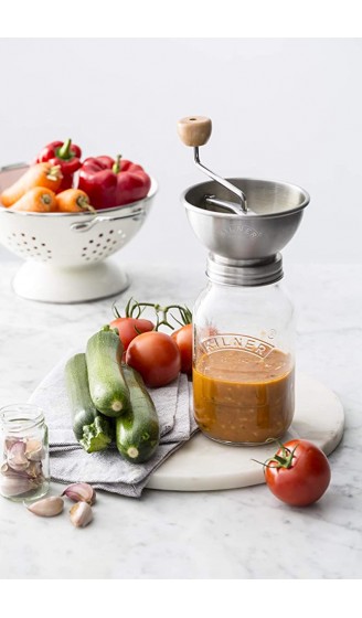 KILNER Create & Make Passiermühle manuelle Edelstahlmühle zum Passieren von Obst und Gemüse inklusive Vorratsglas 1 Liter - B07J6G7HC9R