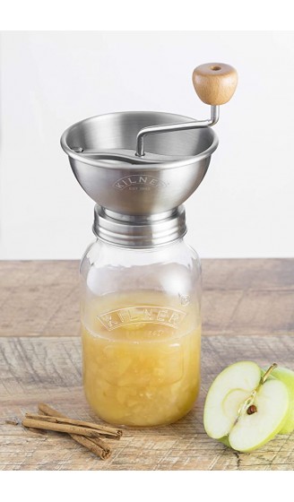 KILNER Create & Make Passiermühle manuelle Edelstahlmühle zum Passieren von Obst und Gemüse inklusive Vorratsglas 1 Liter - B07J6G7HC9R