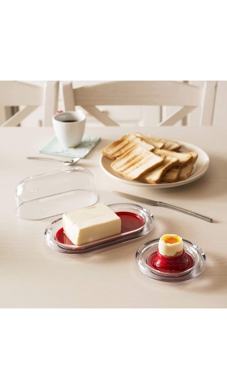 Omada Design Butterdose aus Durchsichtigen Acryl mit Hermetischer Kalotte. Butterdose 27 x 12 cm ideal bei Niedrigen Temperaturen Kühlschrank Made in Italy Linea Crystal Rot Farbe - B00B4PLH9IS