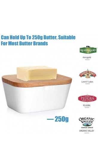 Schöne Butterbox Imitation Keramik mit Behälterdeckel Beständige Lagerung Halten Sie Ihre Lebensmittel weich für Kühlschrank Küche einfach zu bedienen und zu reinigen Weiß 250g Butter - B08CJZ9378S