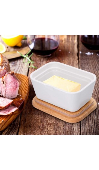 Schöne Butterbox Imitation Keramik mit Behälterdeckel Beständige Lagerung Halten Sie Ihre Lebensmittel weich für Kühlschrank Küche einfach zu bedienen und zu reinigen Weiß 250g Butter - B08CJZ9378C