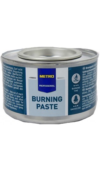 METRO 6X 200g Brennpaste 3 Stunden Brenngel Qualitätsprodukt für Speisenwärmer Chafingdish Gastrobedarf - B07VNMNB9CT