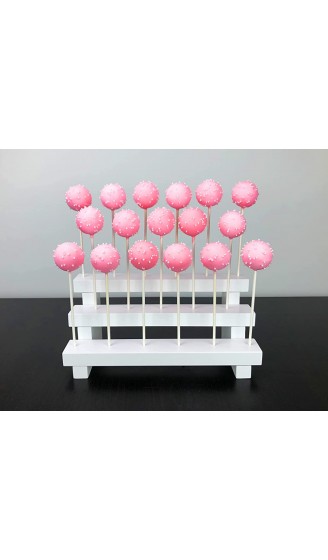 Cake-Pop-Ständer Verkaufsständer – Lollipop-Halter 3-stufig Holz 17 Löcher Lutscher-Ständer für Desserttisch Hochzeit Geburtstagsparty weiß zusammenklappbar passend für 4 mm Lollipop-Stiele - B08MQBRYV7K