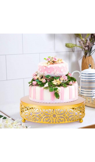 SUCHDECO Tortenständer Tortenplatte Edelstahl Gold  Kuchenplatte Kuchenständer für Süßigkeiten Kekse Obst Geburtstag Hochzeitsfeier Fest Dreiteiliger Anzug-20 25 30cm - B07ZB1W6ZHU