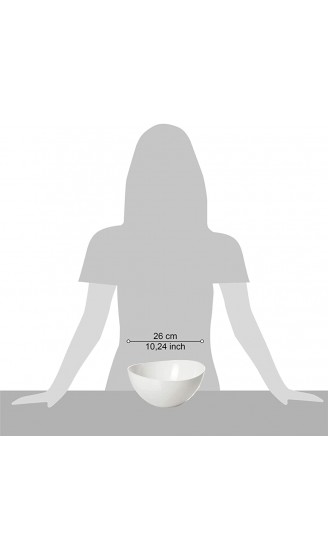 Omada Design Salatschüssel für Pasta und Salat Schale aus zweifarbigem beständigem Kunststoff Trendy Linie 26cm Durchmesser 3,5lt Kapazität geeignet für Geschirrspüler Weiße - B008DDC3ZGY