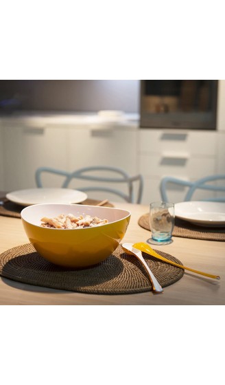 Omada Design Salatschüssel für Pasta und Salat Schale aus zweifarbigem beständigem Kunststoff Trendy Linie 26cm Durchmesser 3,5lt Kapazität geeignet für Geschirrspüler Weiße - B008DDC3ZGY