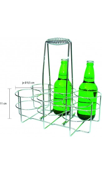 APS Flaschenträger Flaschenkorb Flaschenbehältnis für 6 Flaschen Ring Ø 9,5 cm 21,5 x 32 cm Höhe 33 cm aus verchromtem Metall - B0018Z0YB69