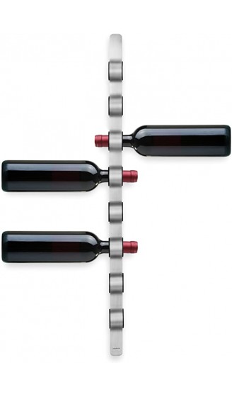 blomus -CIOSO- Weinflaschen-Wandhalter in exklusiver Optik Edelstahl-matt Platz für 8 Flaschen außergewöhnliche Weinpräsentation hochwertig H B T: 74,5 x 3,5 x 7 cm Edelstahl 65193 - B000BKHL1KV