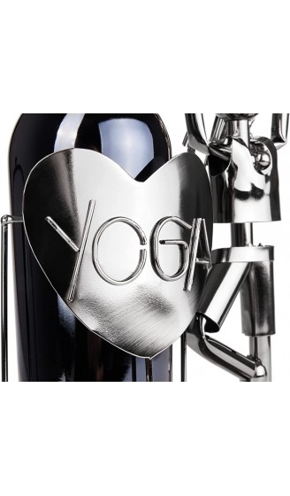 BRUBAKER Weinflaschenhalter Yoga Metall Skulptur Flaschenständer Sport Metallfigur Weigeschenk für Yogi und Yoga Begeisterte mit Grußkarte - B09N7DQRPVO