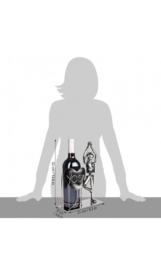 BRUBAKER Weinflaschenhalter Yoga Metall Skulptur Flaschenständer Sport Metallfigur Weigeschenk für Yogi und Yoga Begeisterte mit Grußkarte - B09N7DQRPVO