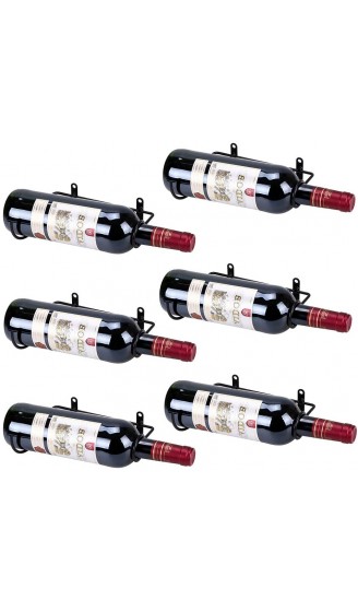 BSTKEY Weinflaschenhalter zur Wandmontage Eisen für Rotwein Getränke Likörflaschen Metallhalterung zum Aufhängen 6 Stück Flaschenmund nach rechts - B07ZMB7G31K