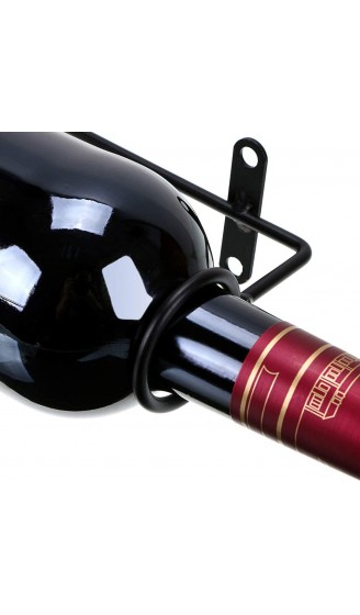 BSTKEY Weinflaschenhalter zur Wandmontage Eisen für Rotwein Getränke Likörflaschen Metallhalterung zum Aufhängen 6 Stück Flaschenmund nach rechts - B07ZMB7G315