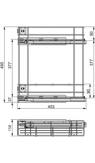 Emuca 8354111 Ausziehbare Schiebetür mit Dämpfung für Küchenschrank 200mm aus verchromtem Stahl - B07253CBFXV