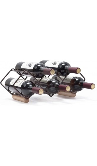 Kingrack Weinregal stapelbar horizontaler Weinflaschenhalter Metall-Kupfer-Weinhalter freistehend Tisch-Weinregal für 5 Flaschen fertig montiert einfach anzubringen - B07X3Z9DYDJ