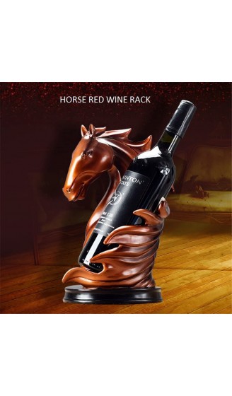 LL-COEUR Pferd Weinflaschenhalter Dekoration Weinregal Kreative Weinständer Handwerk Wein-Rahmen Weihnachten 17 x 20 x 31 cm rot - B076D94Z5TT