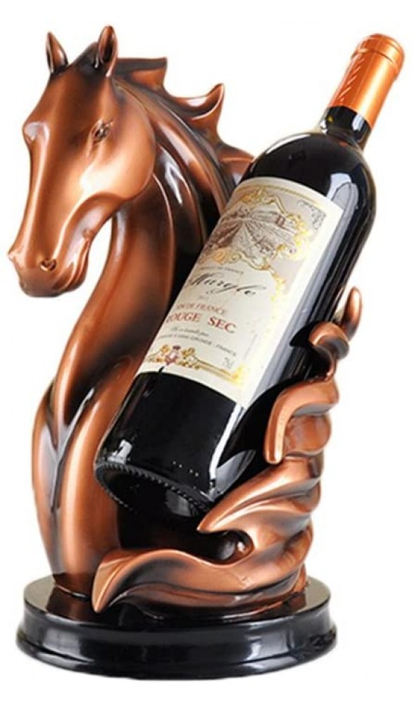 LL-COEUR Pferd Weinflaschenhalter Dekoration Weinregal Kreative Weinständer Handwerk Wein-Rahmen Weihnachten 17 x 20 x 31 cm rot - B076D94Z5TT