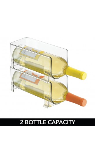 mDesign 2er-Set Flaschenregal – stapelbare Aufbewahrung für Weinflaschen und andere Getränke – modernes Weinregal aus Kunststoff für je 1 Flasche – transparent - B01HQLJWYU7