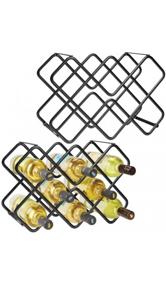 mDesign 2er-Set Wein- und Flaschenregal – schönes Weinregal mit 3 Ebenen aus Metall für bis zu 16 Flaschen – freistehendes Regal für Weinflaschen oder andere Getränke – schwarz - B07SG73TQRB