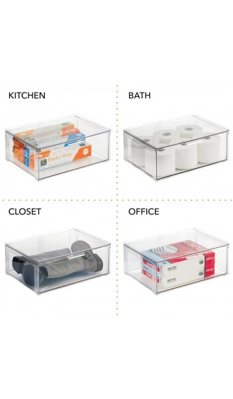 mDesign große Aufbewahrungsbox mit Schublade – stabile Schubladenbox aus Kunststoff zur Lebensmittelaufbewahrung – Stapelbox für Lebensmittel Backzutaten und mehr – durchsichtig - B08QBF411SW