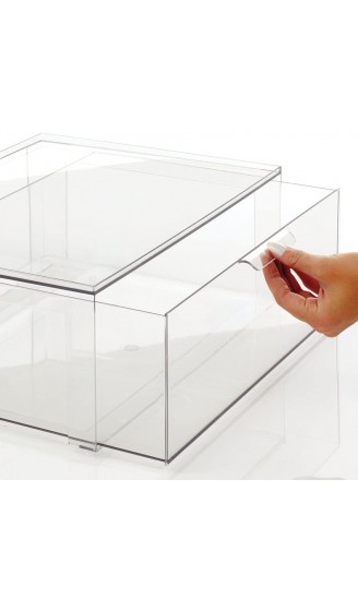 mDesign große Aufbewahrungsbox mit Schublade – stabile Schubladenbox aus Kunststoff zur Lebensmittelaufbewahrung – Stapelbox für Lebensmittel Backzutaten und mehr – durchsichtig - B08QBF411SW