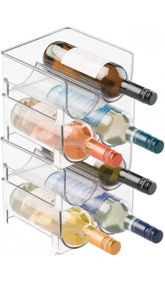 mDesign Weinständer für acht Flaschen – Stapelbarer Flaschenhalter für Ihre Getränkeaufbewahrung in der Küche – transparent - B01LXT4MN1F