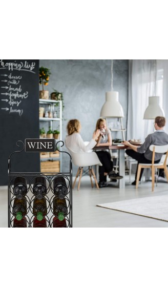 Relaxdays Weinregal 9 Flaschen dekorativer Weinständer für Küche & Wohnzimmer Metall HBT 55 x 34 x 17,5 cm schwarz - B088R9PJ9LK