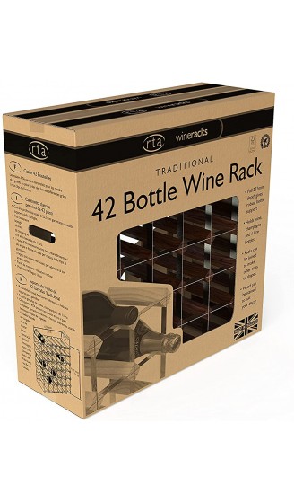 RTA Traditionelles Weinregal für 42 Flaschen komplett montiert Dunkles Kiefernholz FSC - B00G1GSGJY5