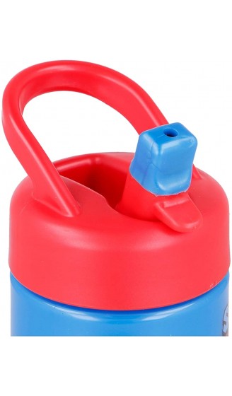 Sport-Wasserflasche mit Trinkhalm und integriertem Griff von 410 ml | Super Mario - B08XVXS756G