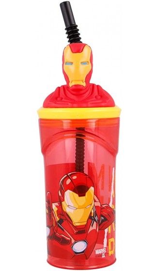Stor FIGURITA 3D 360 ML Avengers Comic Heroes Iron Man Einfarbig Estándar - B08SXSYRYZL
