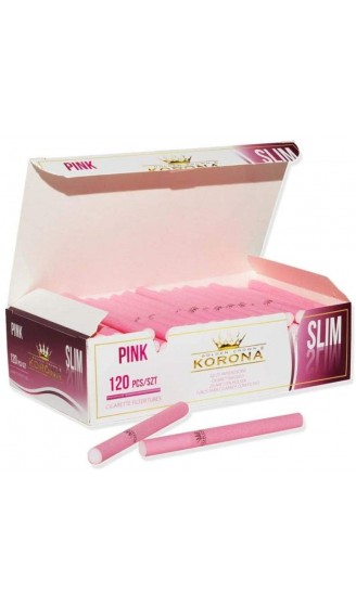 Korona Slim Pink Filterhülsen 7mm Durchmesser 120er Box 1 Box 120 Hülsen - B07J3MW5R4M