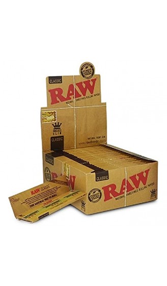 Raw Classic King Size Slim Zigarettenpapier Box mit 50 Heftchen - B004REIXS6C