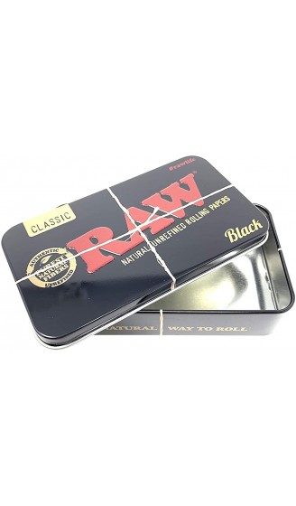 Reds Exklusiv Metalldose Black Raw mit King Size Slim Zigarettenpapier & Filtertips - B08FRKJNZR4