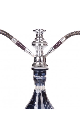 RMAN® Shisha Set Hookah 55cm Wasserpfeife 2 Anschlüsse mit 2 Schlauch Glasbowl Rauchsäule Kohlezange Zubehör Schwarz - B09JW2PQ47S