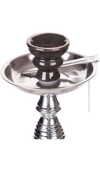 RMAN® Shisha Set Hookah 55cm Wasserpfeife 2 Anschlüsse mit 2 Schlauch Glasbowl Rauchsäule Kohlezange Zubehör Schwarz - B09JW2PQ47S