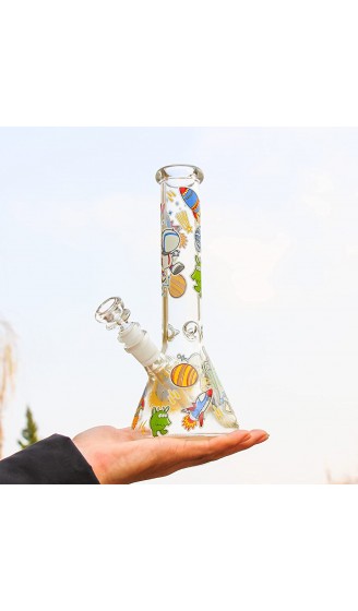 The7boX Wasserbong aus Glas zum R?uchern 14 mm Cartoon-Design 25,5 cm mit Downstem - B09M3VJH8RD